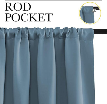 NICETOWN 2 Panels Blackout Curtains, Rod Pocket Thermal Insulated Drapess - Image 2