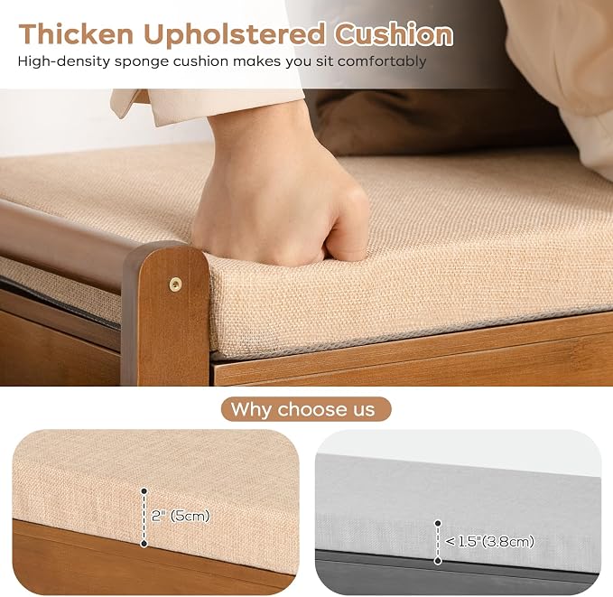 oakvivo 47.2in Shoe Bench Entryway - Image 6