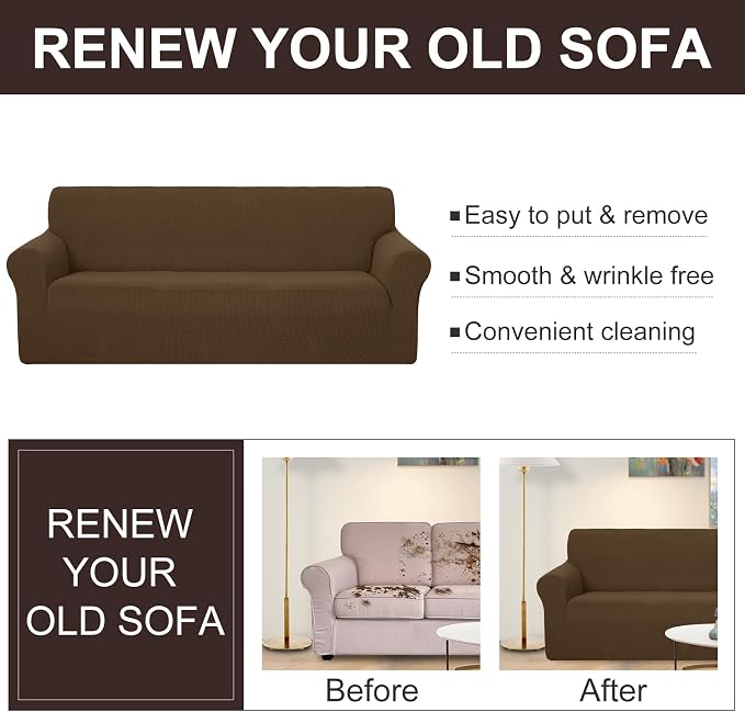 U-NICE HOME Oversized Stretch Loveseat Couch Cover, 1-Piece Sofa cover - Image 5