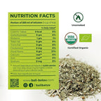 BALIBETOV USDA Organic Yerba Mate Tea Loose Leaf, 2.2. lb. Bag, Natural Traditional Cut, Clean High Energy, Unsmoked Artisanal, Gluten Free, Vegan Friendly, Hot or Cold Drink (2.2 Pounds (Pack of 1), Traditional Cut)