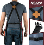 Asaya Chef and BBQ Apron with Bottle Opener and Hand Towel - 10oz Cotton Canvas, Stainless Steel Hardware - Cross Back Straps