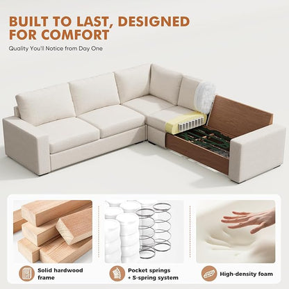 ABCASA Oversized Modular V Shaped Sectional Couches - Image 7