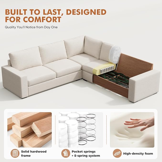 ABCASA 85'' Modern Couches for Living Room, 3 Seater Comfy Sofa - Image 7