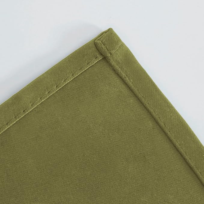 Blackout Curtains 52 x 120 Inch Long Olive Green Curtains Set of 2 Panels Room - Image 7