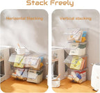 Tea Bag Organizer Coffee Pod Holder K Cup Holder, Stackable Acrylic Desk Organizer Box with Lid, 4 Pack