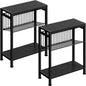 End Table Set of 2 for Small Space, 3-Tier Narrow Side Table by HOME