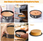 7 Inch Springform Pan Round Non Stick Cheesecake Pan Durable Baking Cake Pans with Removable Bottom Cake Molds for Baking