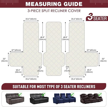 TAOCOCO 100% Waterproof Recliner Sofa Covers 3 Seater, Split Couch Covers - Image 2