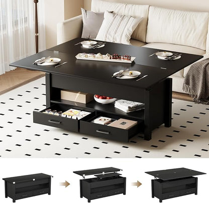Garvee 40" Coffee Table Lift Top, Converts to Dining Table by Garvee