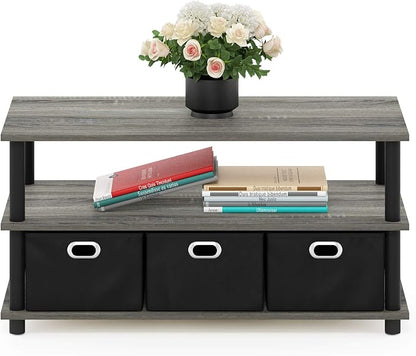 FURINNO Turn-N-Tube Coffee Table, 31.22D x 15.5W x 15.8H in, French Oak - Image 4