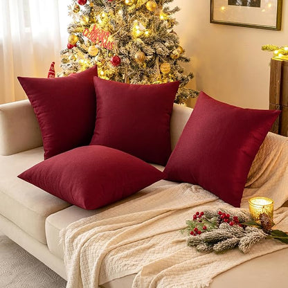 MIULEE Pack of 2 Decorative Outdoor Solid Waterproof Throw Pillow Covers Faux - Image 7