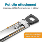 Polder Candy Thermometer, Stainless Steel Cooking Thermometer with Pot Clip, for Jam, Syrup, Jelly, Yogurt, and Deep Fry, 12"