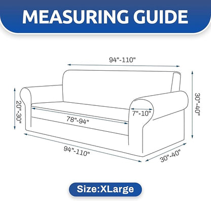Stretch Oversized Couch Covers for Sofa Slipcover, Wine | 1-Piece Washable Sofa - Image 4