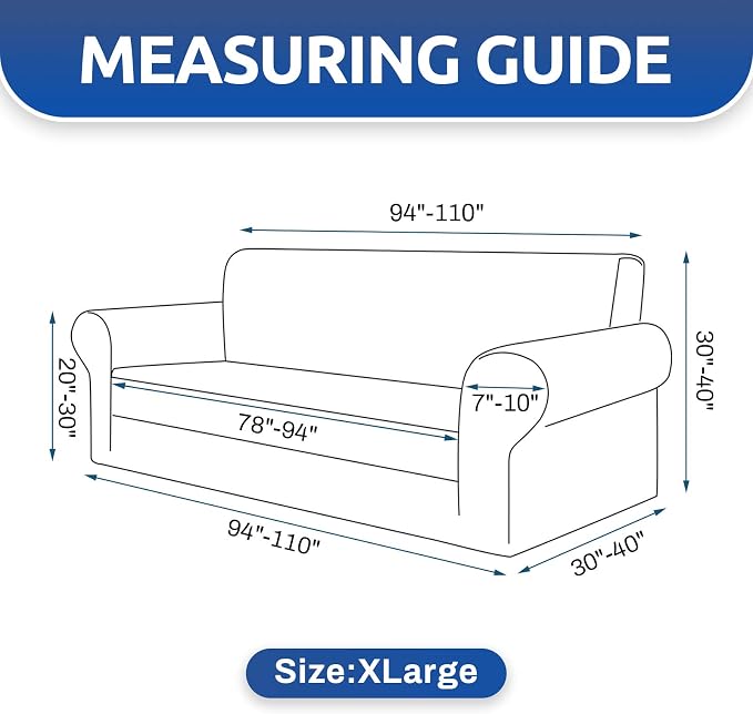 Stretch Oversized Couch Covers for Sofa Slipcover, Soft Jacquard Non-Slip - Image 4