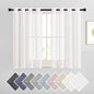NICETOWN 45 inch Long Rich Linen Curtains Flax Texture, Grommet Top Rustic by NICETOWN