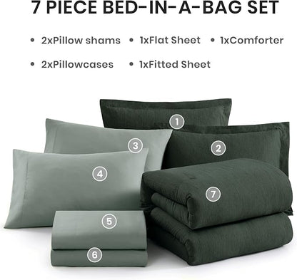 Monbix King Size Comforter Set, Deep Forest King Size Bedding Set Reversible - Image 7