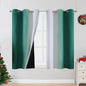 Green and Greyish White Blackout Curtains 42Wx45L 2 Panels | Ombre Curtains by ESTELARTEXTILER