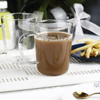 LUXU Glass Coffee Mugs(Set of 2)-17 oz,Clear Beer Mugs,Glass Tea Cups with Comfortable Handle,Lead-free Drinking Glasses,Perfect for Latte,Espresso,Juice,Water,Milk or Hot and Cold Beverage