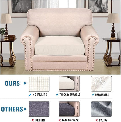 H.VERSAILTEX Super Stretch Individual Seat Cushion Covers Armchair Sofa Covers - Image 2