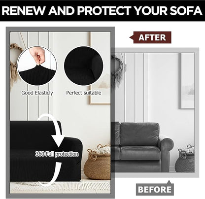 Peryiter 2 Pcs Sofa Covers Couch and Loveseat Covers Set Stretch Sofa Slipcover - Image 5