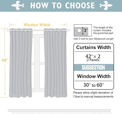 ChrisDowa Blackout Curtains for Bedroom and Living Room 48 Inches Long | 2 - Image 5
