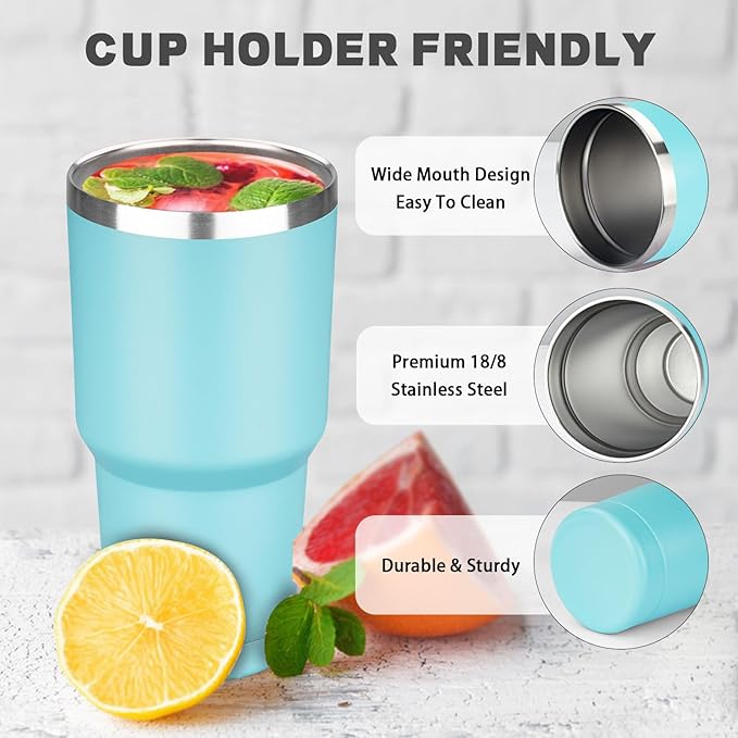 30 oz Tumbler with Lids and Straws, Stainless Steel Insulated Coffee Tumbler, Double Wall Vacuum Insulated Travel Mug Cup, Leakproof Thermal Coffee Cup for Hot and Cold Drinks (dark green)