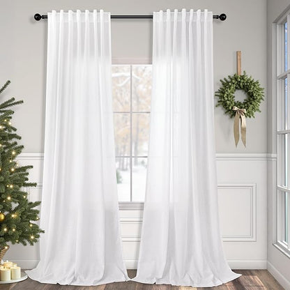 Pitalk 60 Inch Wide Curtains for Living Room 2 Panels Back Tab Pocket Drape by Pitalk