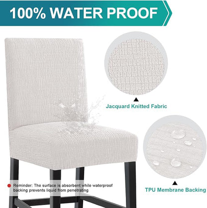 Turquoize 100% Waterproof Bar Stool Cover Stretch Washable Barstool Seat Covers - Image 3
