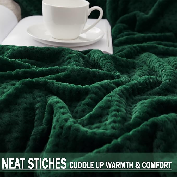 Exclusivo Mezcla Soft Waffle Fleece Bed Blanket Twin XL Size, Cozy Fluffy Design - Image 6