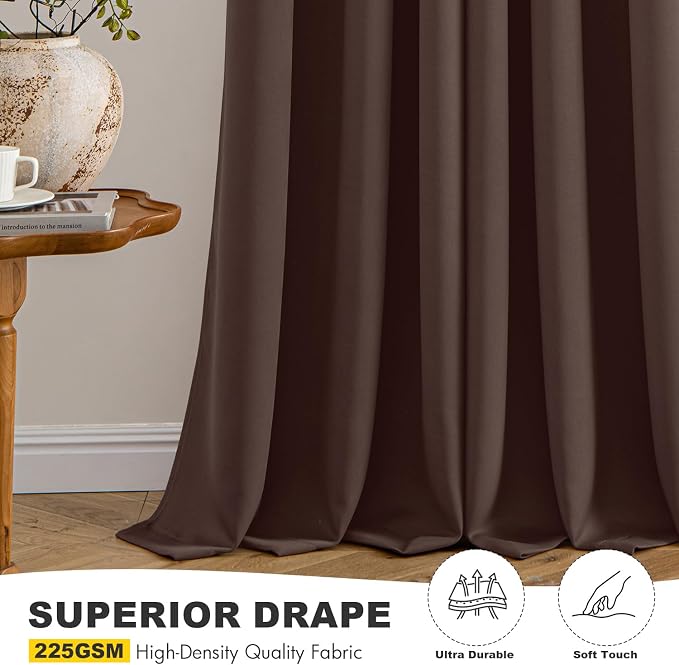 MIULEE Blackout Curtains for Bedroom 2 Panels 40 x 84 Inch Long Dark Brown | - Image 5