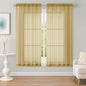 Sheer Gold Curtains, Sheer Curtains 63 inch Length 2 Panels Set, Rod Pocket by OWENIE