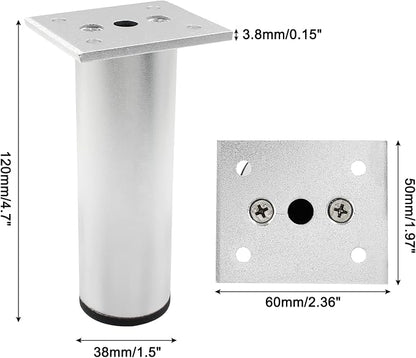 Set of 4 Aluminum Alloy Furniture Legs 4.7 Inch Height, 1.5 Inch Diameter - Image 2