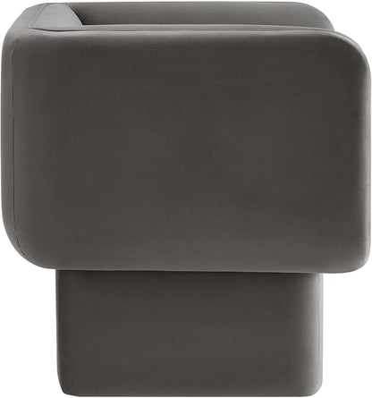Modway Tate Performance Velvet Accent Chair in Storm Gray - Image 6