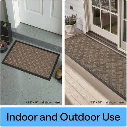 GORILLA GRIP 100% Waterproof All-Season WeatherMAX Doormat, US Designed Natural - Image 10