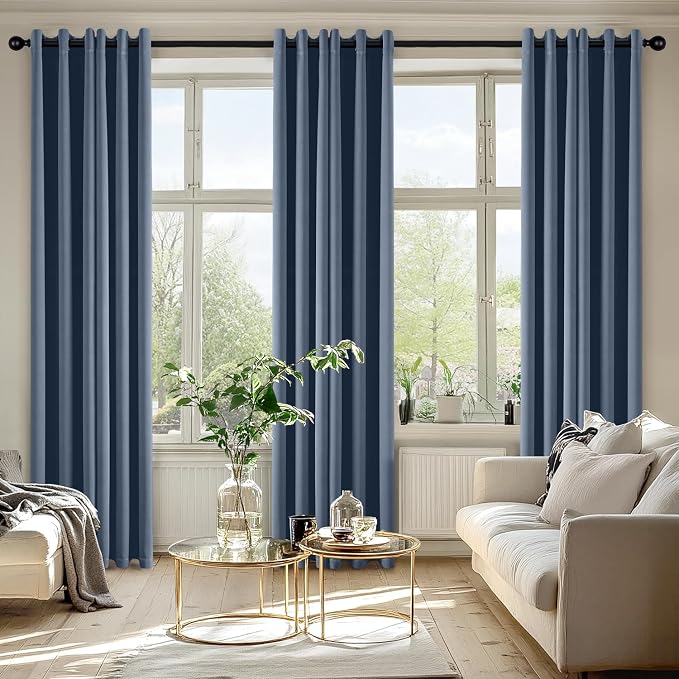 MIULEE Blackout Curtains for Bedroom 2 Panels 40 x 84 Inch Long Stone Blue | - Image 6