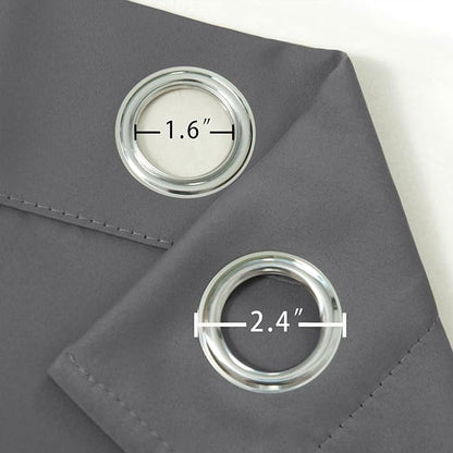 Blackout Curtains 66 x 72 Inch Long Frost Grey Curtains Set of 2 Panels Room - Image 5