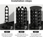 CEHNCEH Coffee Pod Carousel Organizer: Compatible with 40 Keurig K-Cup Pods, Large Compacity Coffee Capsule Holder, NEW Modern Design, Home or Office Kitchen Counter Organizer(Black)