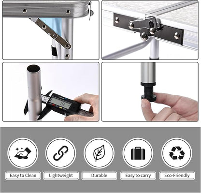 Yriuat Folding Camping Table 2ft Portable Picnic Table Adjustable Height Small - Image 5