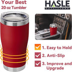 HASLE OUTFITTERS 20 oz Tumbler Bulk, Stainless Steel Tumblers with Lid, Vacuum Insulated Tumbler, Double Wall Powder Coated Cup, coffee mugs, Wine Red, 1 Pack