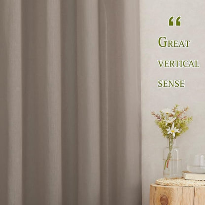 NICETOWN Semi Sheer Linen Curtains 45 inch Long - Image 2