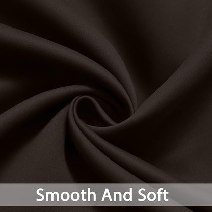 Yakamok Room Darkening Curtains 52x63 inch Length Dark Brown-Living Room | 2 - Image 5
