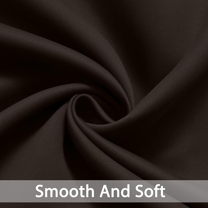 Yakamok Room Darkening Curtains 52x84 inch Length Dark Brown-Living Room | 2 - Image 6