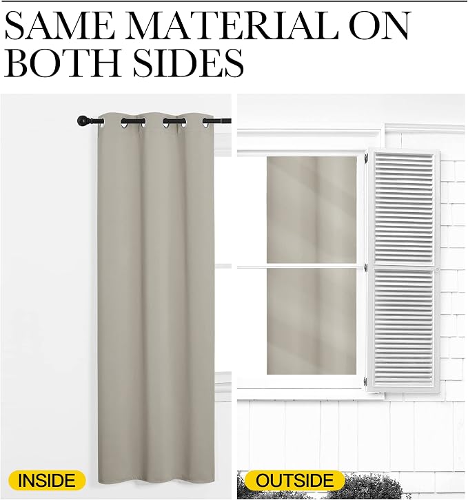 NICETOWN Natural Room Darkening Curtains 90" Long - Image 6