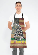 American Flag Dont Tread On Me Bib Apron with Adjustable Neck for Men Women,Suitable for Home Kitchen Cooking Waitress Chef Grill Bistro Baking BBQ Apron