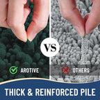Arotive Luxury Chenille Bathroom Rug Mat, Extra Soft Thick Absorbent Shaggy Bath Rugs, Non-Slip Machine Wash Dry, Plush Bath Mats for Bathroom, Shower and Tub, 47x20, Dark Green