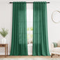 Extra Long Dark Green Linen Curtains 120 Inch by Nanspring