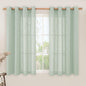 Light Sage Linen Curtains 45 Inches Long by LAMIT