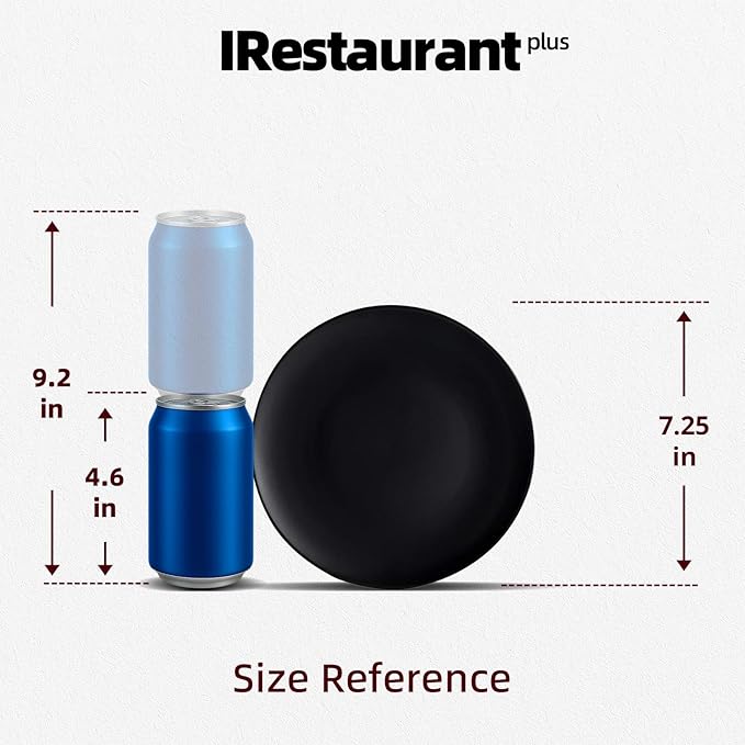 Stoneware Coupe Commercial Grade Dinnerware, Matte Black Plate 7.25", Case of 36