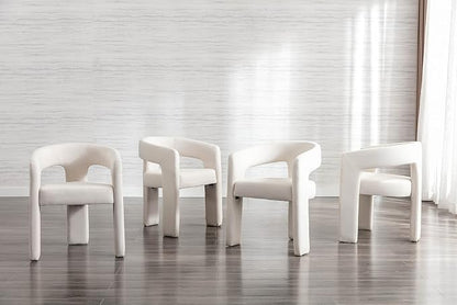 BESTANO Set of 6 Modern Velvet Fabric Upholstered Dining Chairs - Image 4