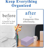 Zzrywuty File Folders with Pockets Letter Size, 25-Pack Paper Folders with Card Slot, Two Pocket Folders for School Students, Businessmen, Home and Office Workers（Purple）